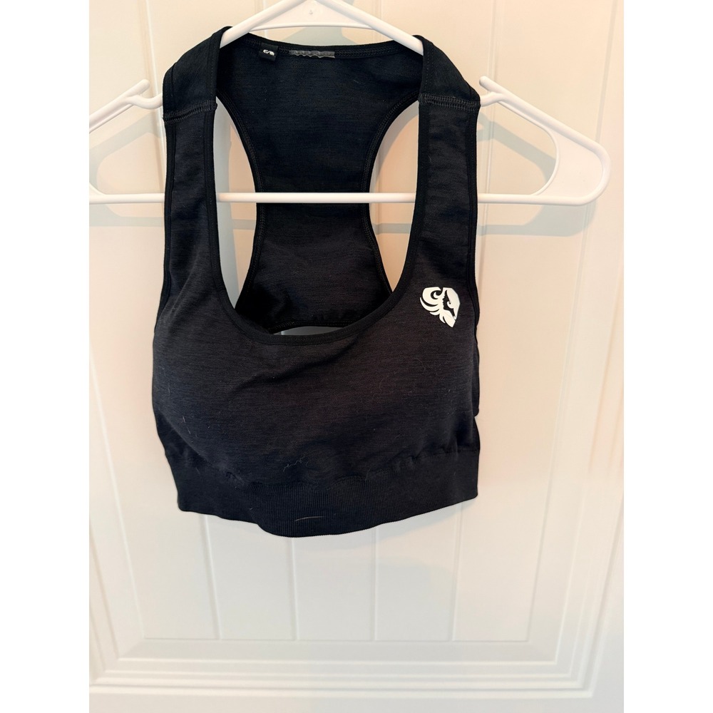 Womens Best Black Racerback Sports Bra Cutout Back Activewear Size Small